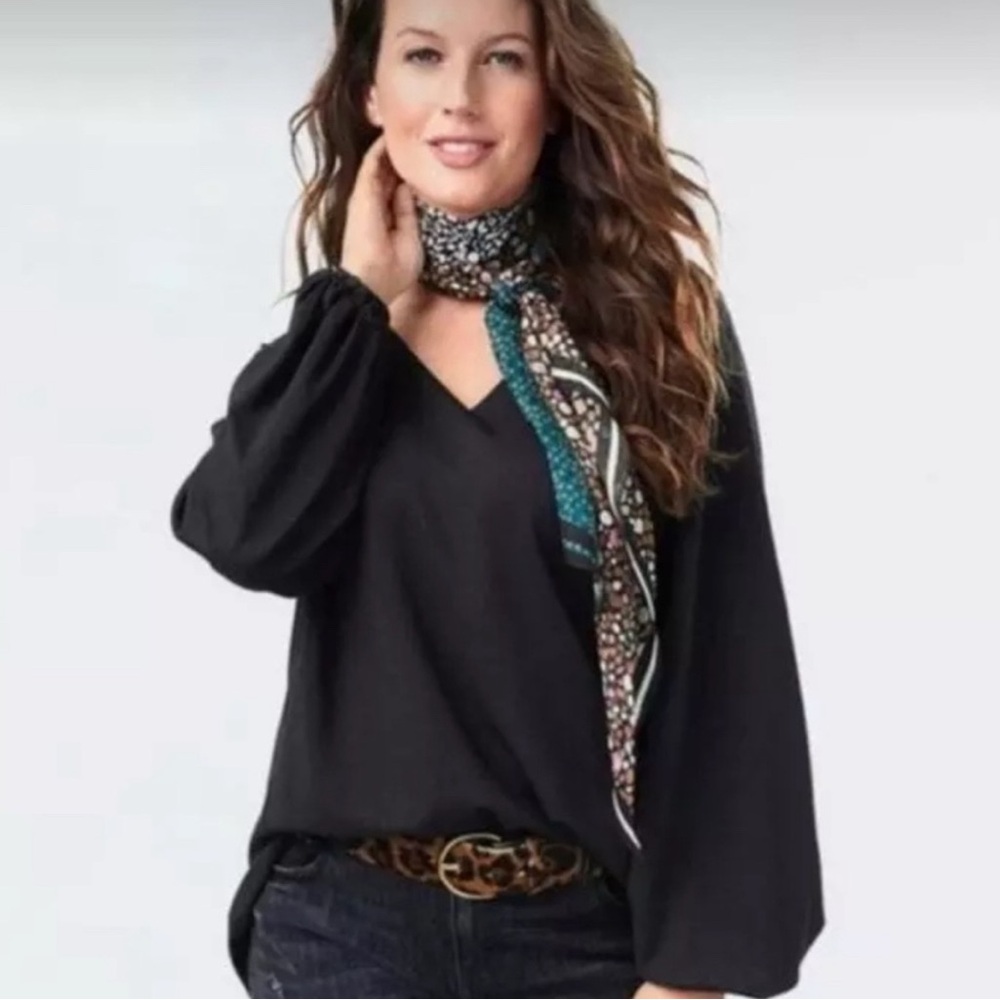 CAbi Black Swanky Knit Top XS Top, GUC
